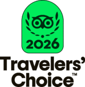 TC Badge + Travelers’ Choice Center Aligned Black - L